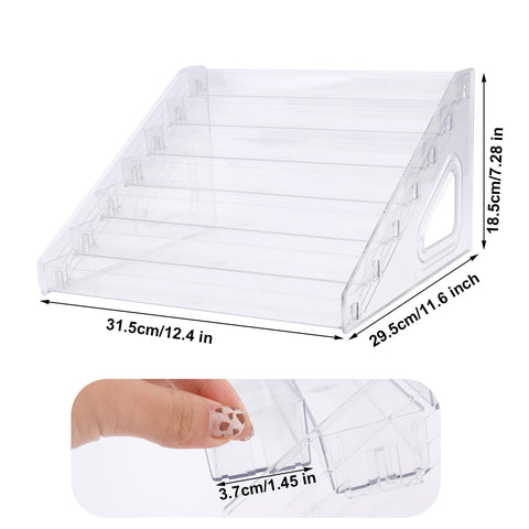 lasuroa 7-Tier Acrylic Card Display Stand, 12in Clear Multi-Purpose Holder Card Display Rack Organizer for Business Trading PSA Graded Sports