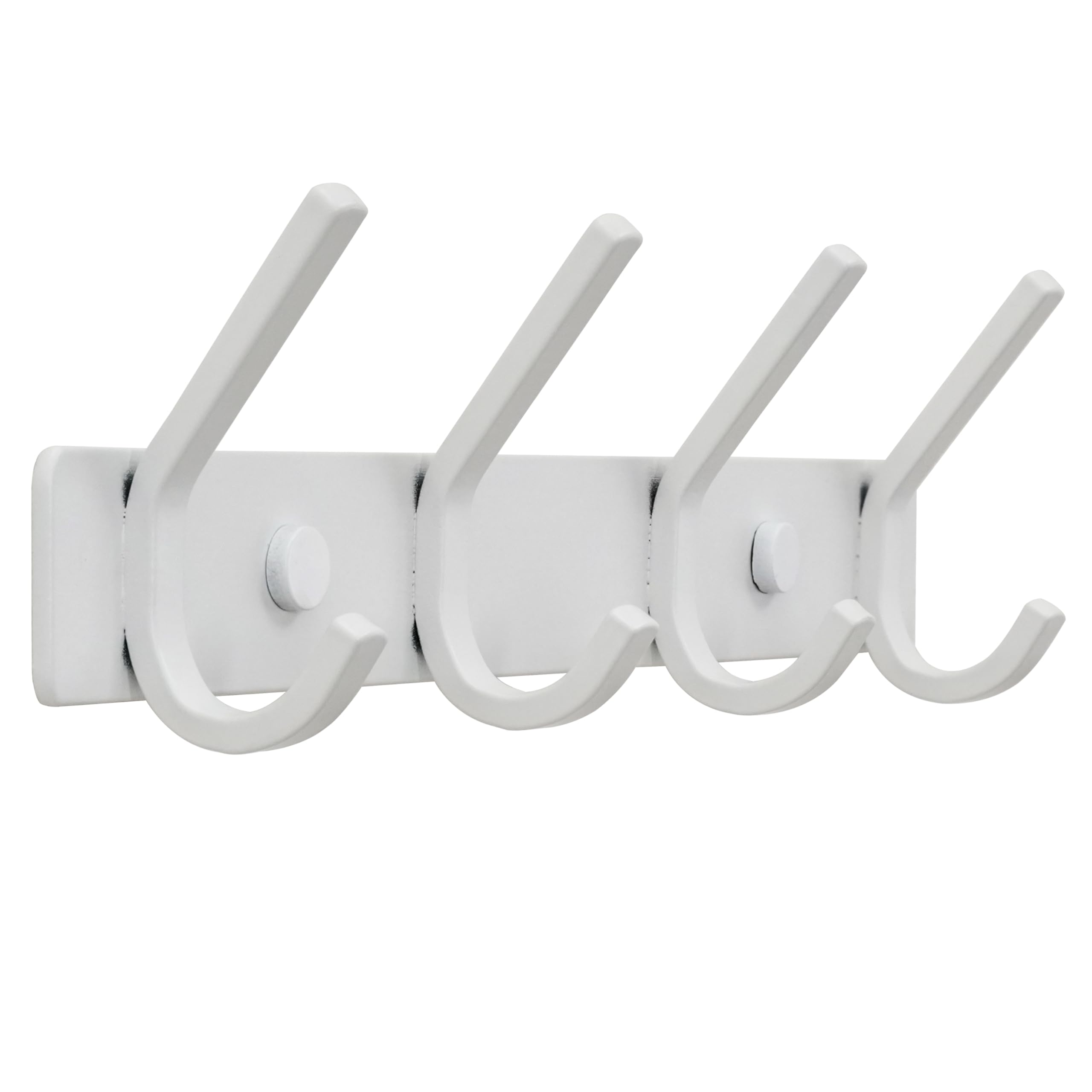 HONSKY Wall Coat Rack, Towel Rack, 17.5cm Metal Wall Coat Hanger with 4 Double Hooks (8 Single Hooks),for Hanging Coat, Hat, Bag, Towel