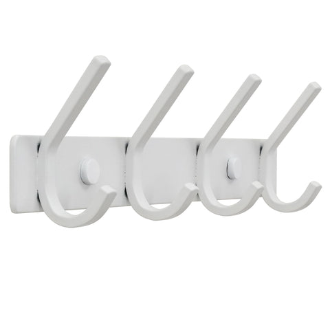 HONSKY Wall Coat Rack, Towel Rack, 17.5cm Metal Wall Coat Hanger with 4 Double Hooks (8 Single Hooks),for Hanging Coat, Hat, Bag, Towel