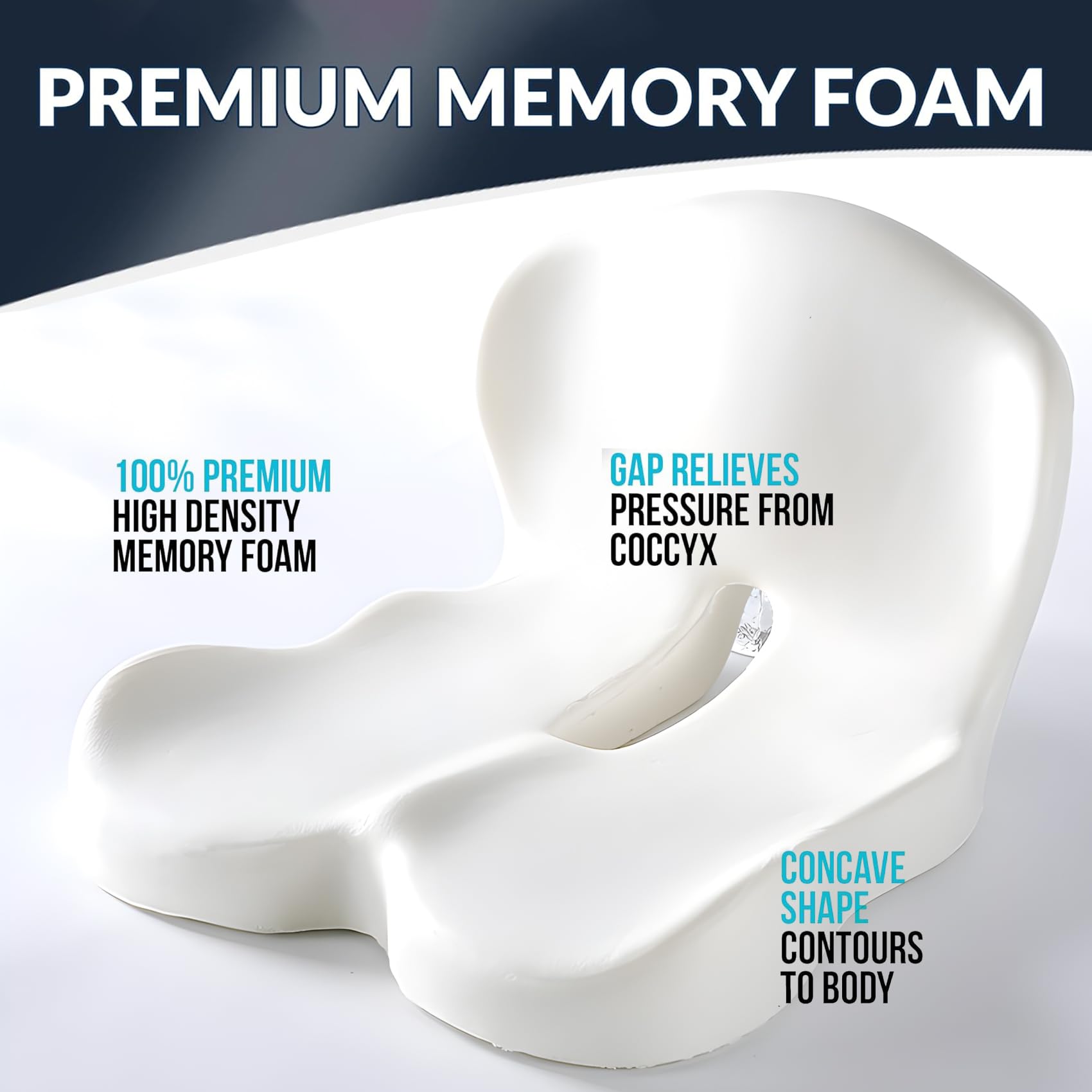 SICOUSOK Seat Cushion Memory Foam Seat Cushion for Truck Driver Office Chair Cushion Home Chair Cushion Car Non Slip Pad Sitting Ergonomic Cushions