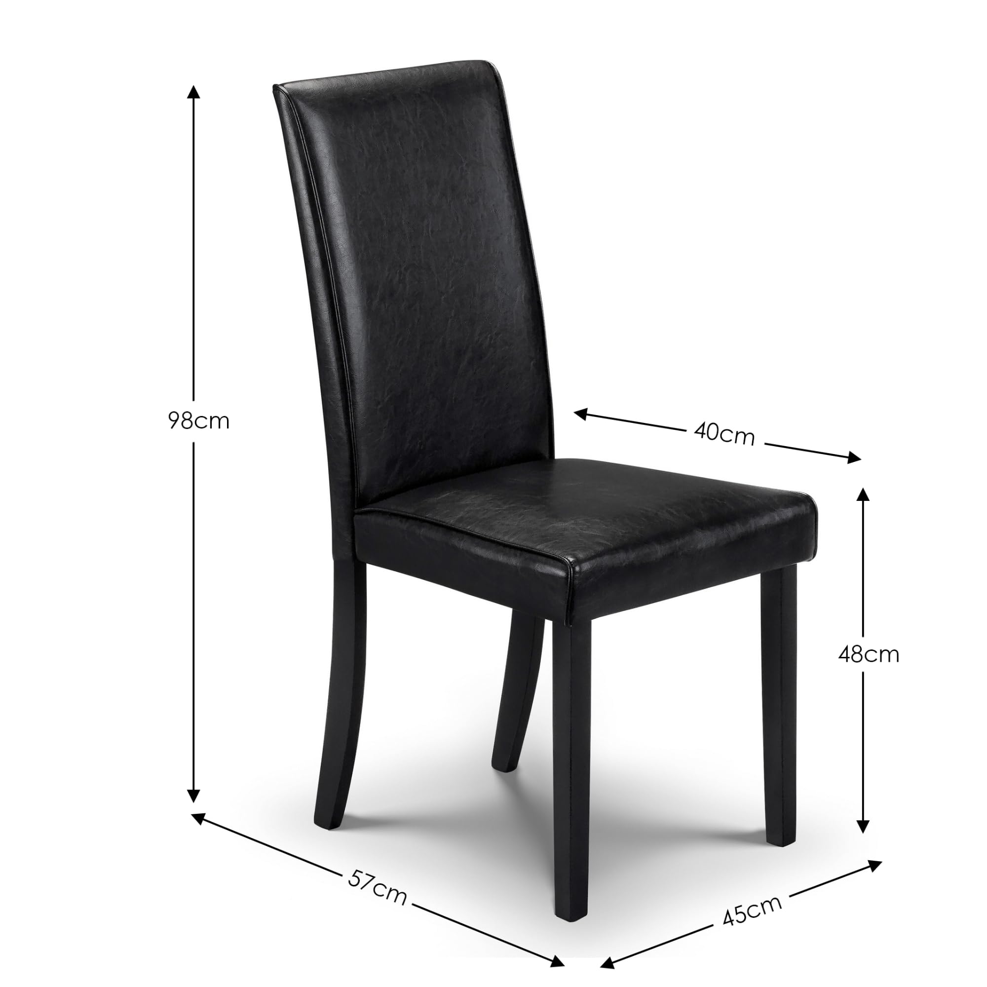 Julian Bowen Set Of 2 Hudson Dining Chairs - Black