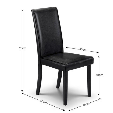 Julian Bowen Set Of 2 Hudson Dining Chairs - Black