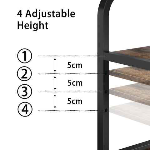 OYRREU 3-Tier Rolling Printer Stand with Outlets for Home, Office, Brown