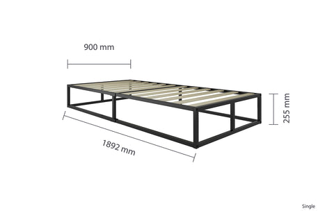 Birlea Soho Single metal platform bed black