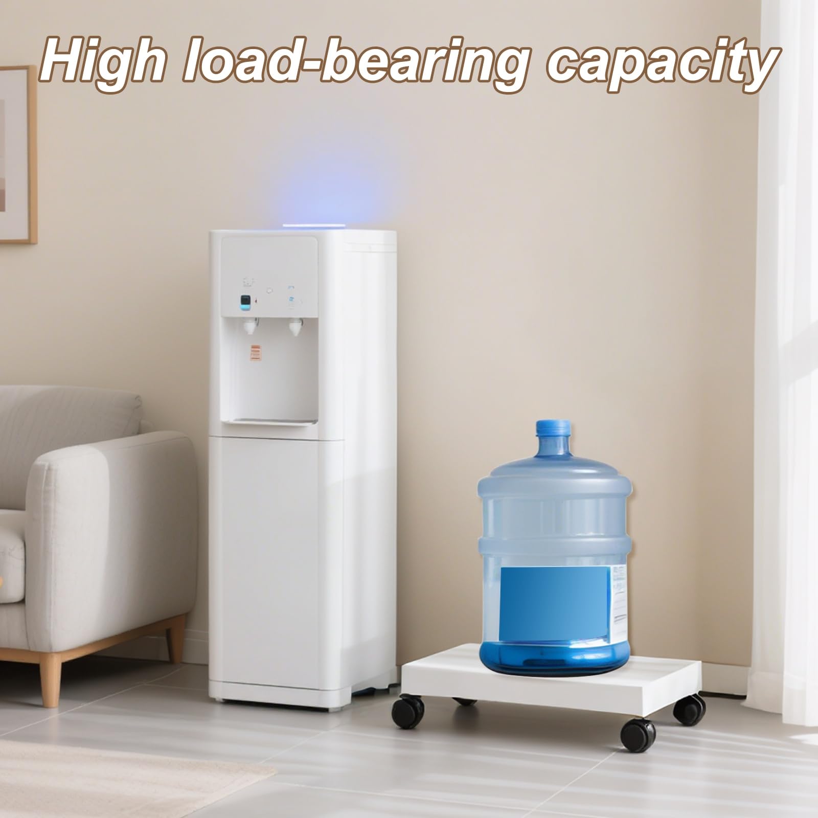 PATIKIL 12x19in PC Stand, Computer Tower Stand Wood CPU PC Holder Under Desk Mobile Cart 4 Caster Wheel for Floor Carpet Tower ATX Case Printer