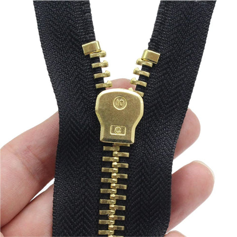 YaHoGa 48 cm #10 Large Metal Zip Separable Zip for Coat, Jacket (Brass)
