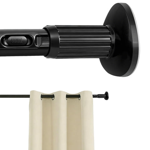 Shower Curtain Pole 100-302cm, Heavy Duty Tension Rod, Black