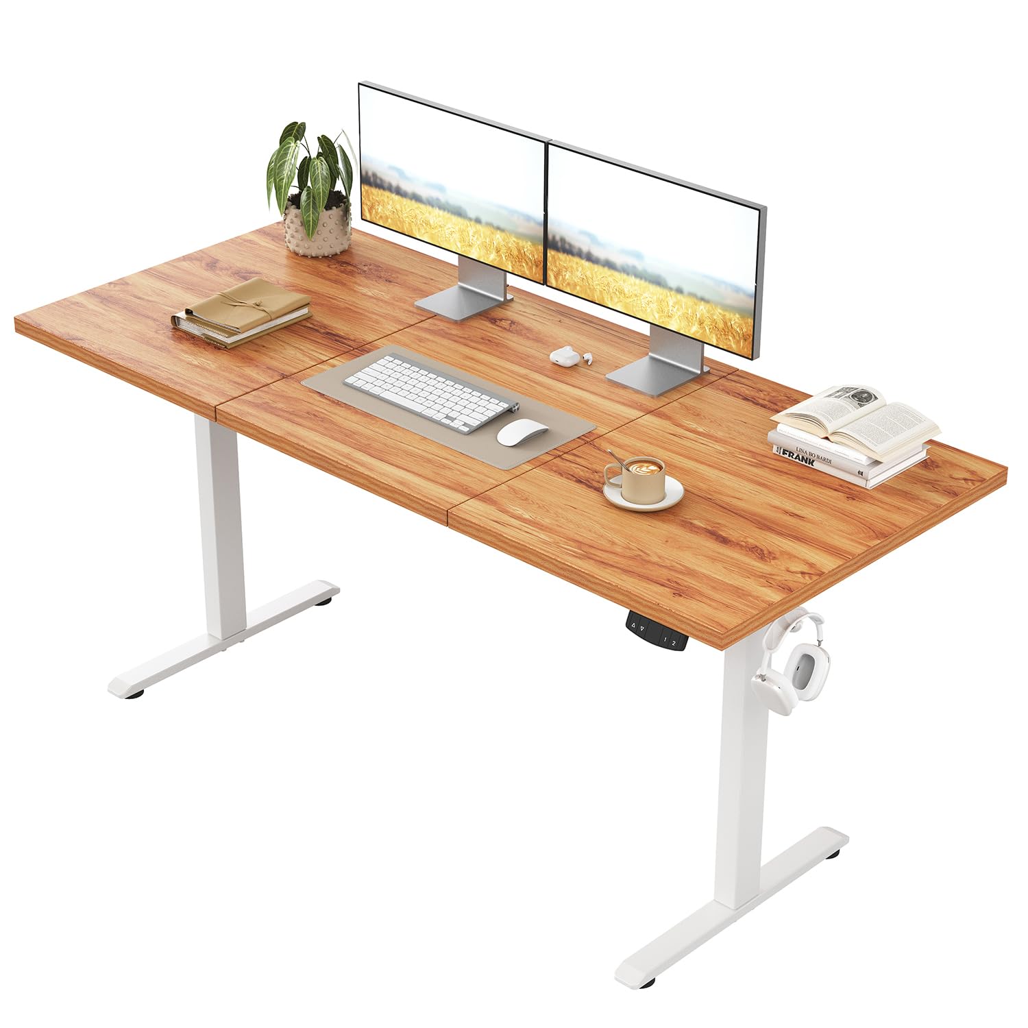 Klicelor Electric Standing Desk, 2 Memory Buttons for stand & sit, 120x60
