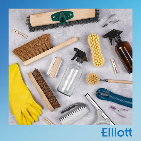 Elliott Large Long Handle Toilet Brush With Grip Handle, Strong Nylon Bristles for effective Cleaning, Can be used as a refill / replacement
