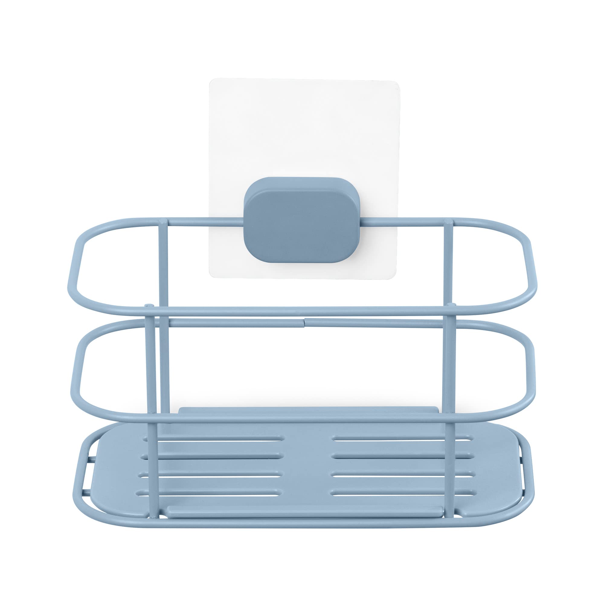 Compactor Grena Small Wall-Mounted Shelf, Self-Adhesive, 19X11X16(H) cm, Blue, Powder Coated Metal
