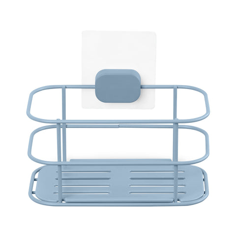 Compactor Grena Small Wall-Mounted Shelf, Self-Adhesive, 19X11X16(H) cm, Blue, Powder Coated Metal