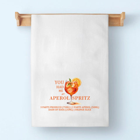 PLITI Aperol Spritz Lover Gift Aperol Spritz Fan Gift You Had Me At Aperol Spritz Kitchen Towel Italian Summer Spritz Gift (Aperol Spritz TWU)