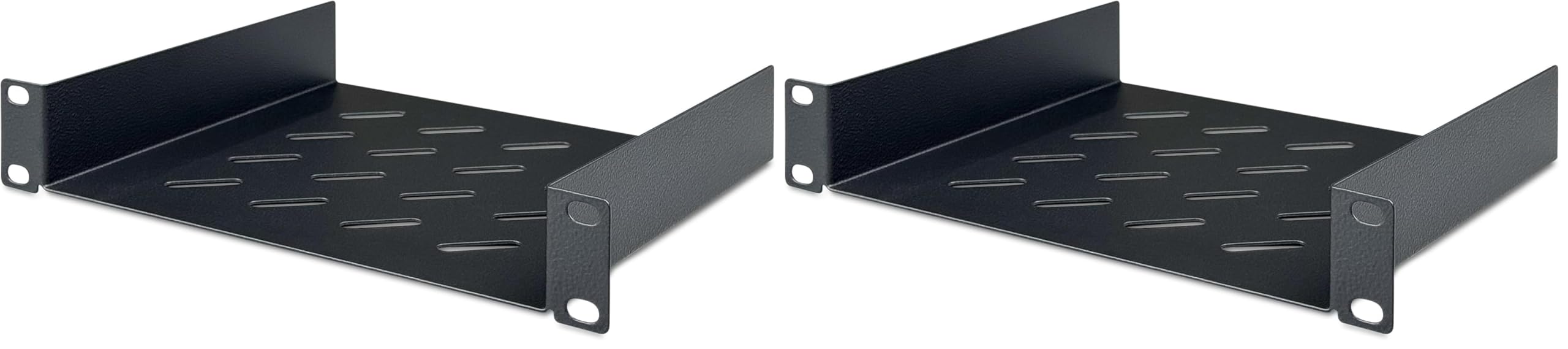 DIGITUS shelf - 1U - 10-inch (254 mm) - For network cabinet - 200 mm deep - Perforated steel sheet - Black (Pack of 2)