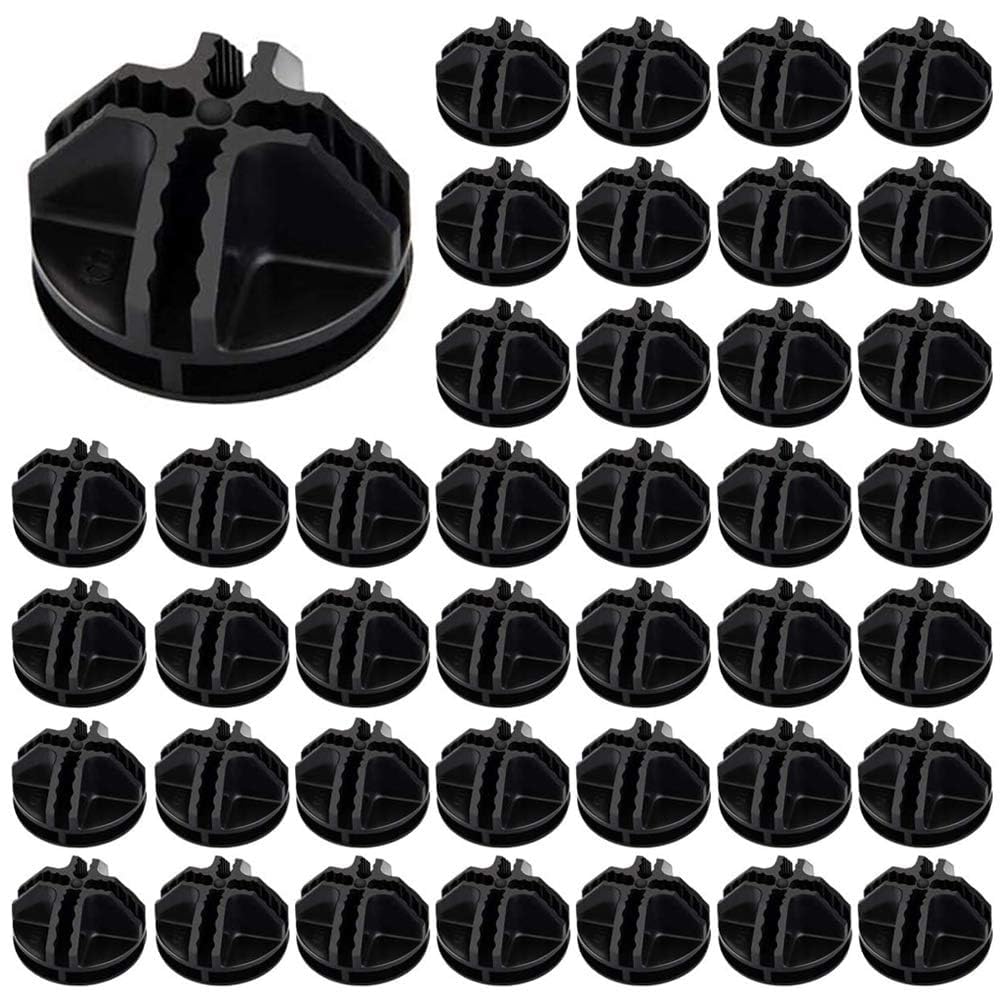 Luabue 40Pcs Wire Cube Connectors Black Plastic Grid Cube Modular Storage Cube Connectors C&C Grid Connectors Interlocking Connector for Modular