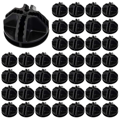 Luabue 40Pcs Wire Cube Connectors Black Plastic Grid Cube Modular Storage Cube Connectors C&C Grid Connectors Interlocking Connector for Modular