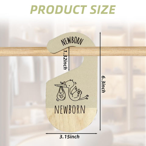 Baby Wardrobe Dividers – 8Pcs Baby Clothes Dividers,Wardrobe Age Dividers Baby, Wood Safe Wardrobe Separators