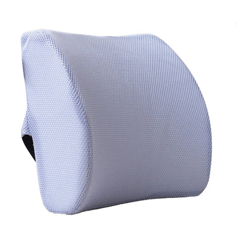 HomDSim Memory Foam Lumbar Cushion Lower Back Support Pillow Posture Correcting Car Seat Home Office Chair (Gray)