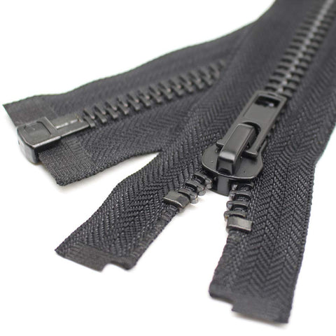 YaHoGa 33 cm #10 Large Metal Zip Separable Zip for Coat, Jacket (Black)