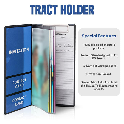 OLDECORY Tract Holder for Ministry, Black Plastic, JW.org gifts, Pioneer, organizer, Jehovah Witness accessories, 1 unit, 200g capacity