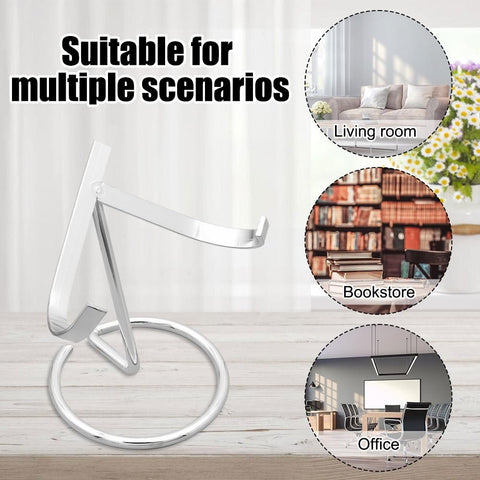 BDKMMS Crystal Display Stand, 4Pcs Metal Crystal Heart Stones Ball Holder Mineral Specimen Easel Holder for Geodes Agate Fossils Plates Collection