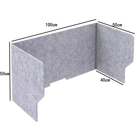 100cm Gray Felt Desk Privacy Divider Panel - 100cm Foldable Classroom Desk Partition Shields -Desktop Separator Panel
