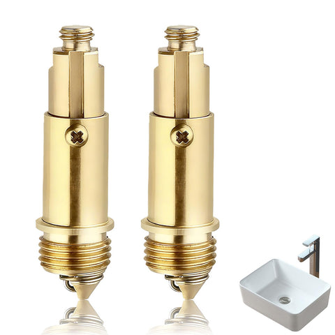 2Pcs Pop Up Click Clack Slotted Plug Bolt Assembly, Brass Plug Bolt Replacement, Internal Spring PlugBolt, for Most Sink Bath Tub Basin Drain Stopper