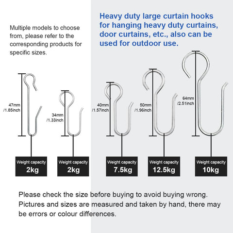 HLIWS 80 Pcs Curtain hanging hooks,for hanging shower curtains and curtains