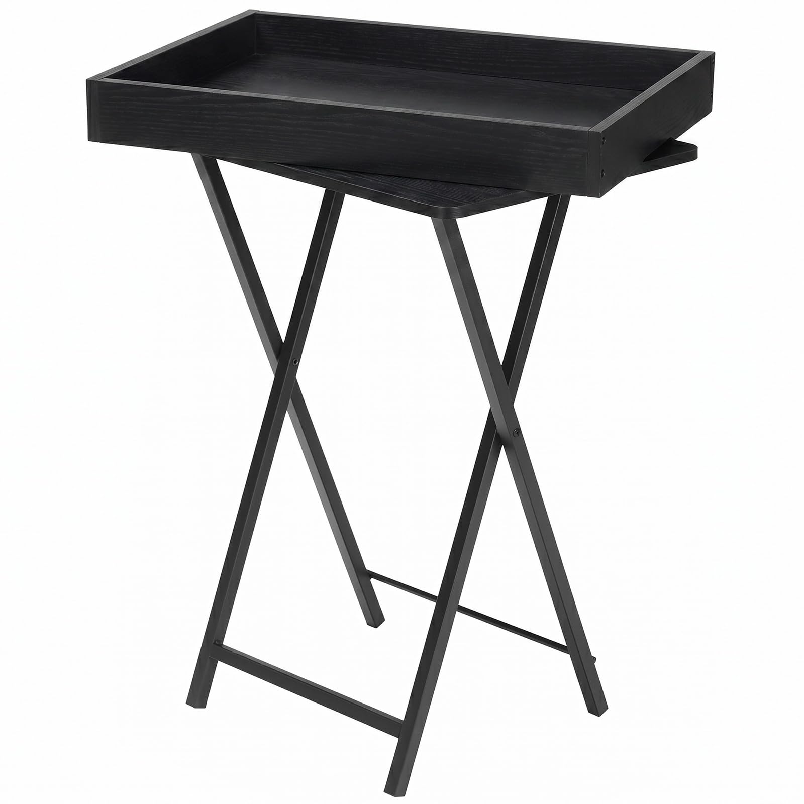 HOOBRO Folding TV Tray Table for Eating, Snack Dinner Side Table with Removable Serving Tray, Foldable Bedside Occasional Coffee Table