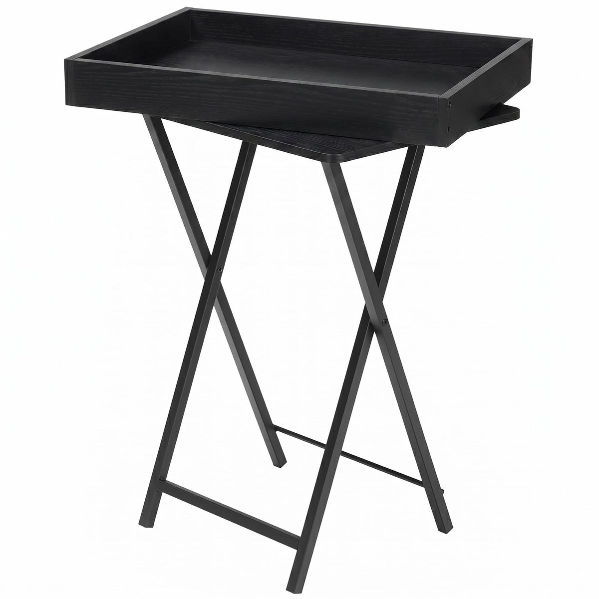 HOOBRO Folding TV Tray Table for Eating, Snack Dinner Side Table with Removable Serving Tray, Foldable Bedside Occasional Coffee Table