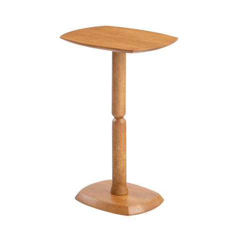 MH London Cooper Side End Table - 56cm Tall Solid Mango Wood Accent Table - Handmade Mid Tone Honey Finish Nightstand for Living Room