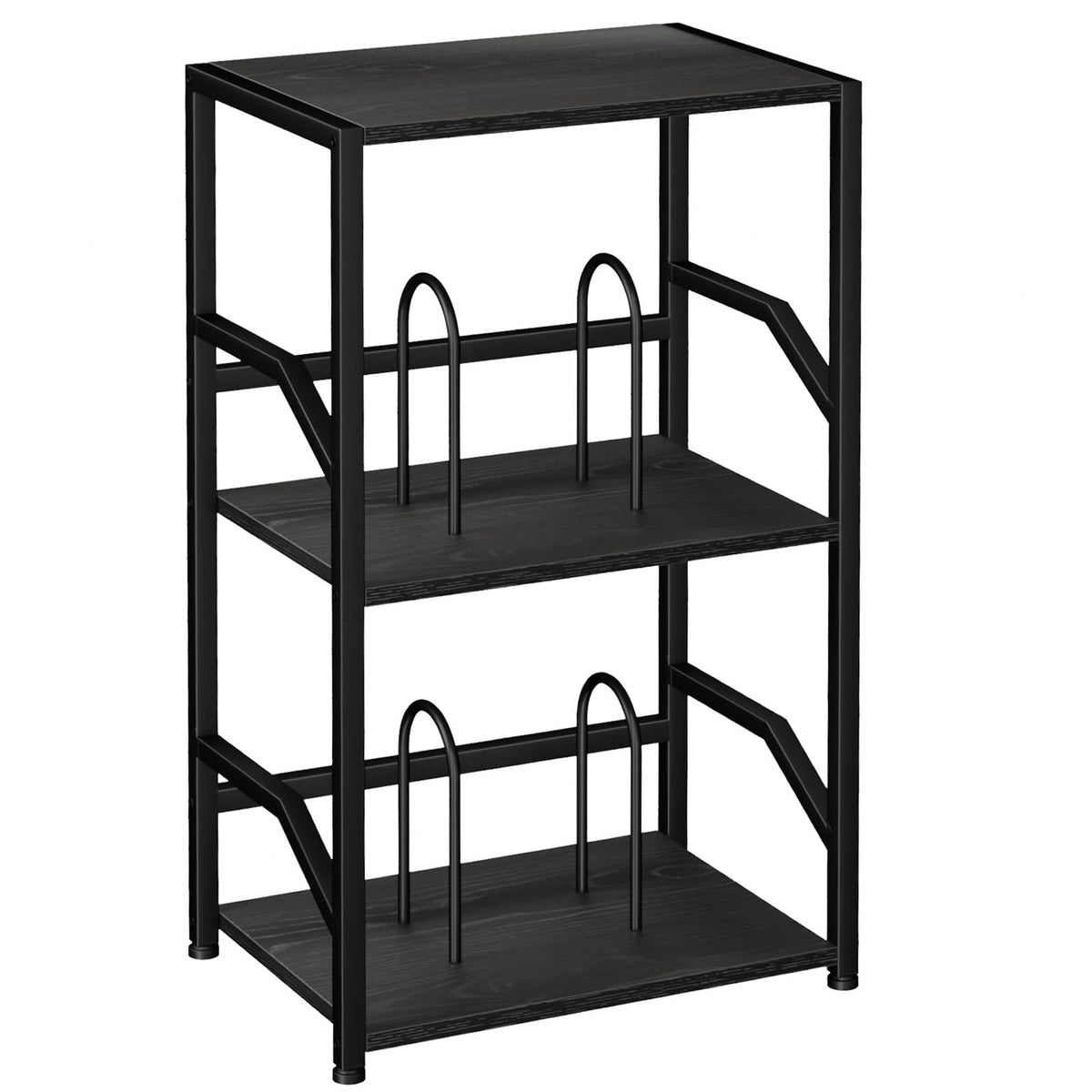 LOAKEKEL Record Player Stand, Vinyl Record Storage Hold Up to 200 Albums