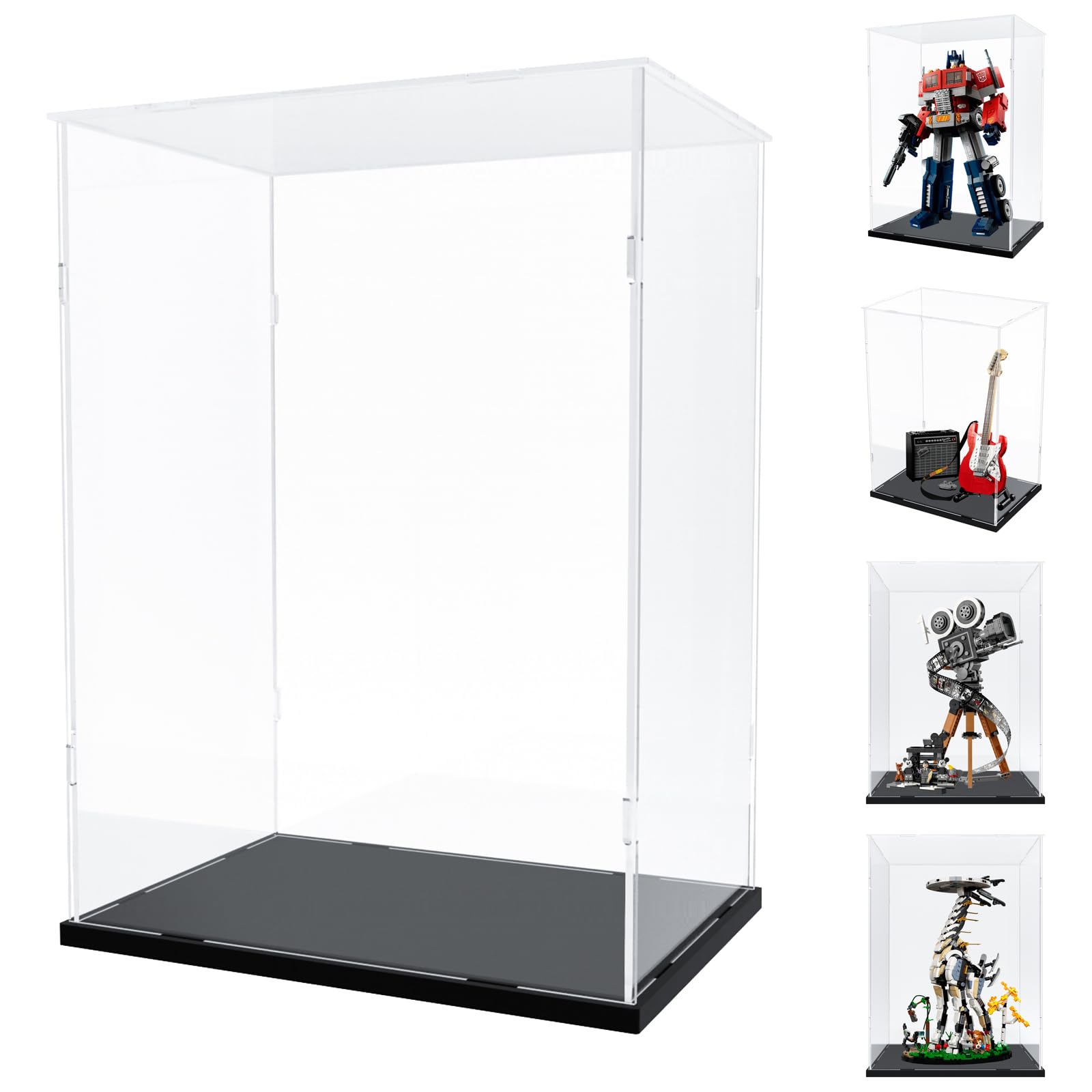 Nynelly Acrylic Display Case for Lego Optimus Prime 10302 for Lego C3PO 75398 Models Figures - Assemble Dustproof Thickened Clear Display Box Cabinet