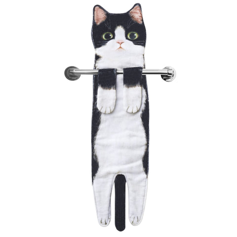 Funny Cat Hand Towels for Bathroom Kitchen, Hanging Decor Gifts for Women