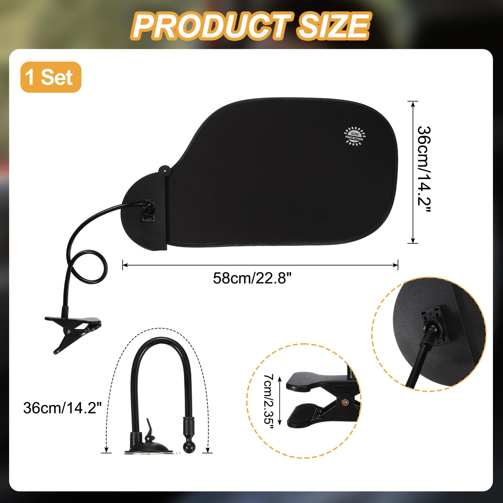 PATIKIL Desk Shade, 22.8" Adjustable Cubicle Shade with Suction Cup and Clip Portable Foldable Cubicle Light Shield for Block Overhead Light Privacy