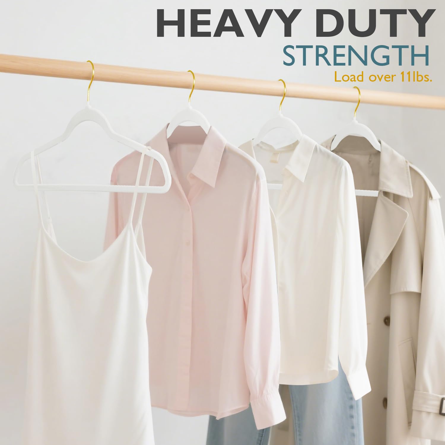 ManGotree Velvet Coat Hangers with 360° Swivel Gold Hook 22 Pack White
