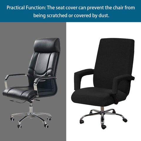 Kisbeibi Office Chair Cover, Stretch Computer Desk Chair Slipcover with Armrest Sleeve Universal Nonslip Chair Seat Covers Machine