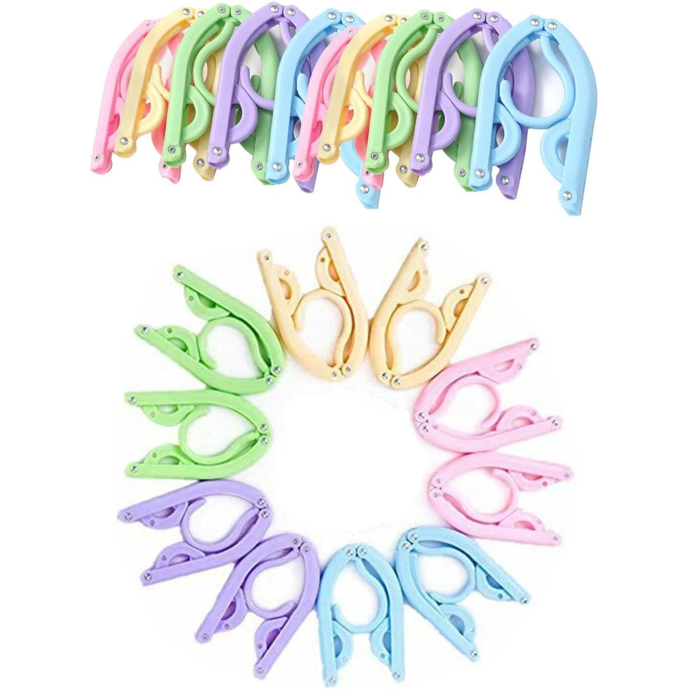 20pcs Folding Clothes Hangers, Travel Hangers Foldable Portable Plastic Clothes Coats Hangers Home Hotel Camping Holiday Travel Accessories