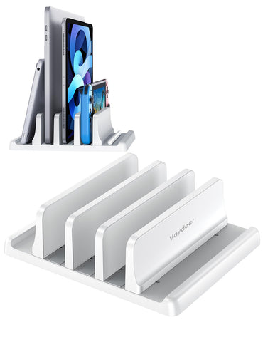 Vaydeer 3-Slot Vertical Laptop Stand Made of Premium ABS Plastics 5 in 1 Design Space-Saving Adjustable Desk Organizer for All