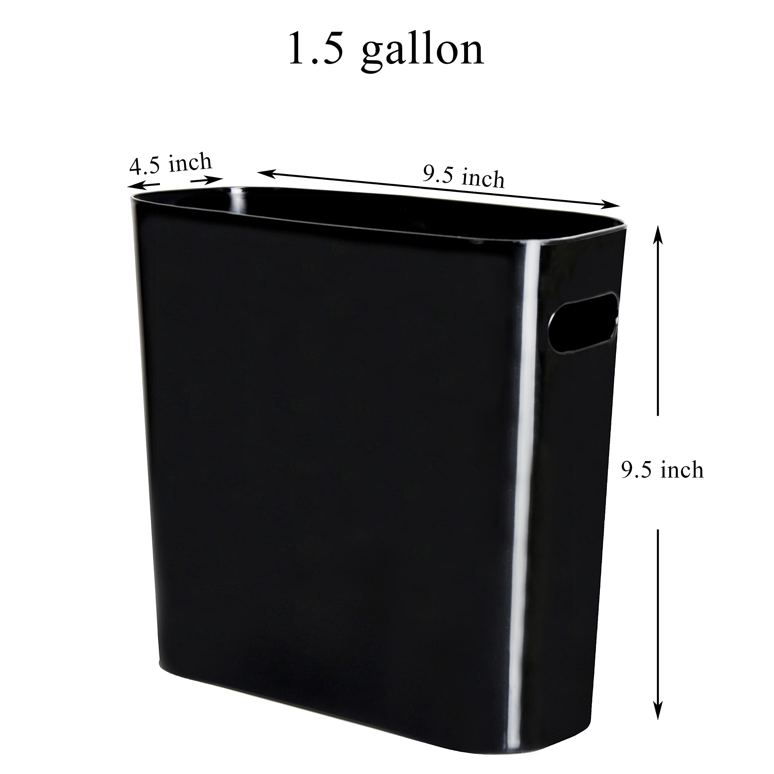 Youngever 5.5L Slim Trash Can, Re-usable 5.5L Plastic Garbage Container Bin, Small Trash Bin with Handles for Home Office, Living Room, Study Room