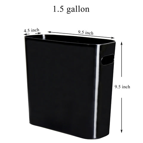 Youngever 5.5L Slim Trash Can, Re-usable 5.5L Plastic Garbage Container Bin, Small Trash Bin with Handles for Home Office, Living Room, Study Room