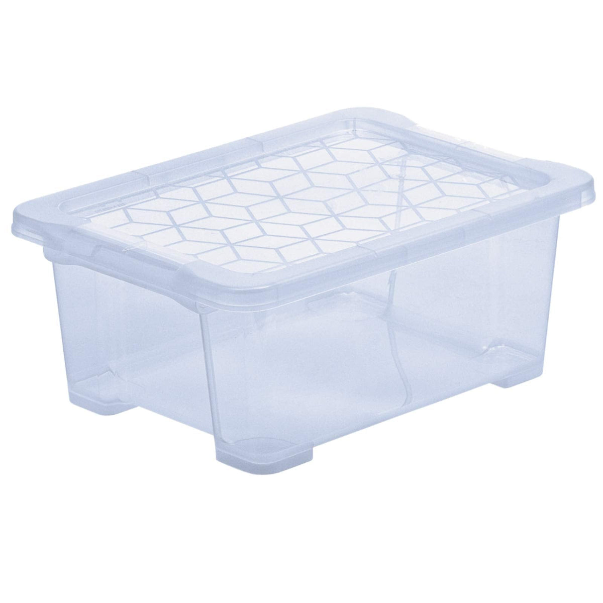 Rotho Evo Easy Storage box 11l with lid, food safe plastic (PP) BPA-free, blue/transparent, 11l (39.0 x 28.0 x 16.0 cm)