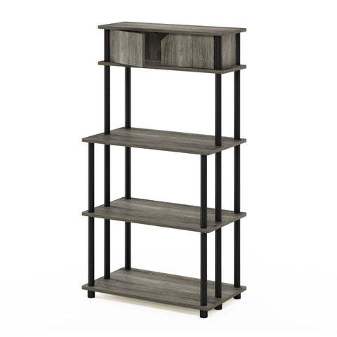 Furinno TURN-N-TUBE Printer Stand with Storage, 5-Tier Large Printer Stand, Standing Printer Table with Top Cabinet, for CPU, Office Supplies