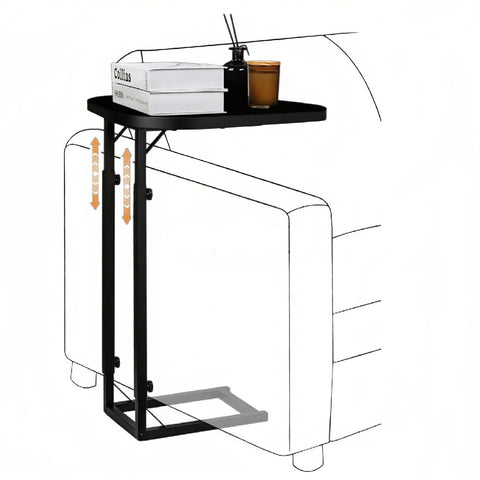 OFIDELITY Side Table, Height Adjustable C Table, End Table for Sofa, Couch & Bedside, Small Coffee Table with Metal Frame for Living Room & Bedroom