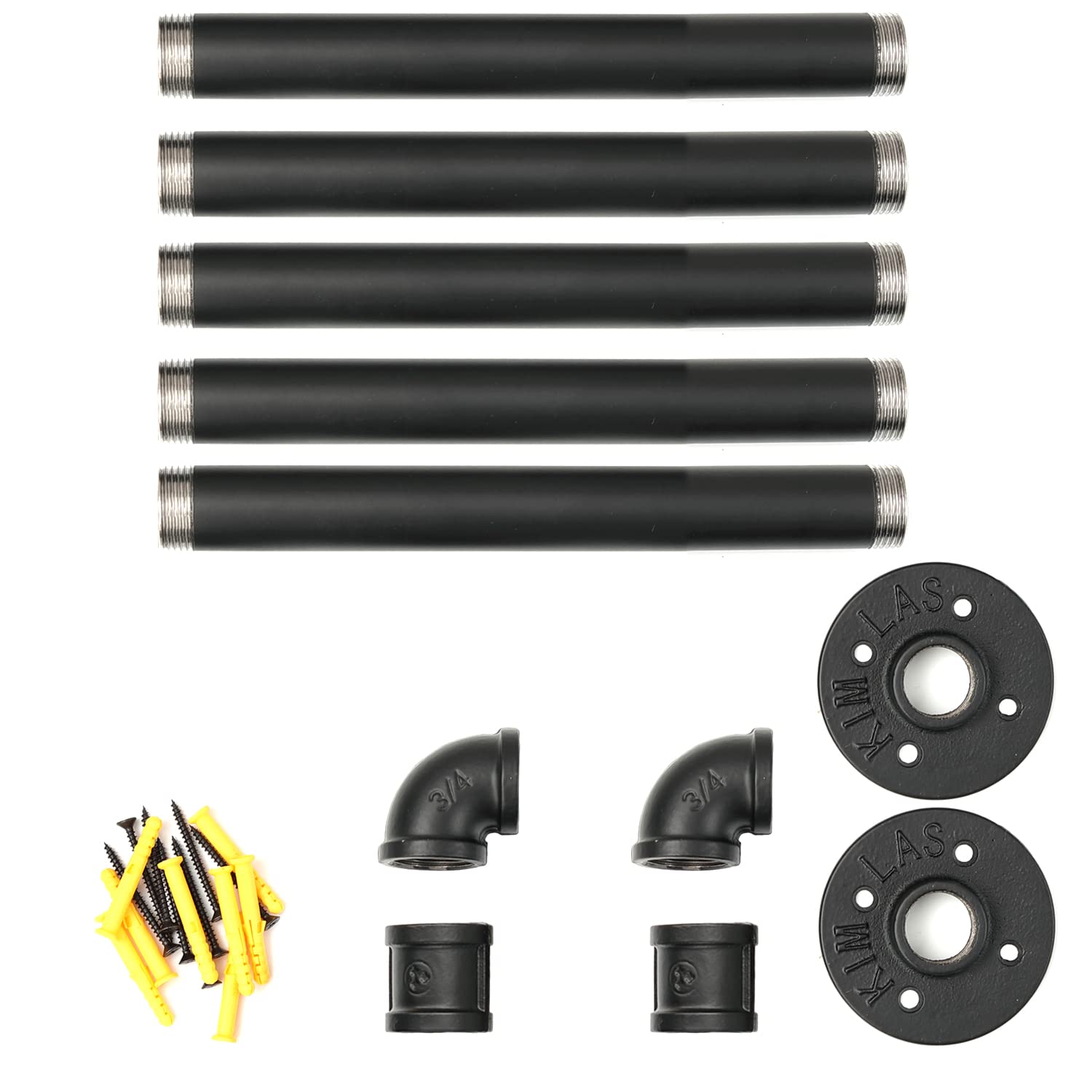 Industrial Pipe Clothing Rack, Wall Ceiling Mounted Clothes Garment Rack 29.1'', Black Iron Pipe Clothes Hanging Bar