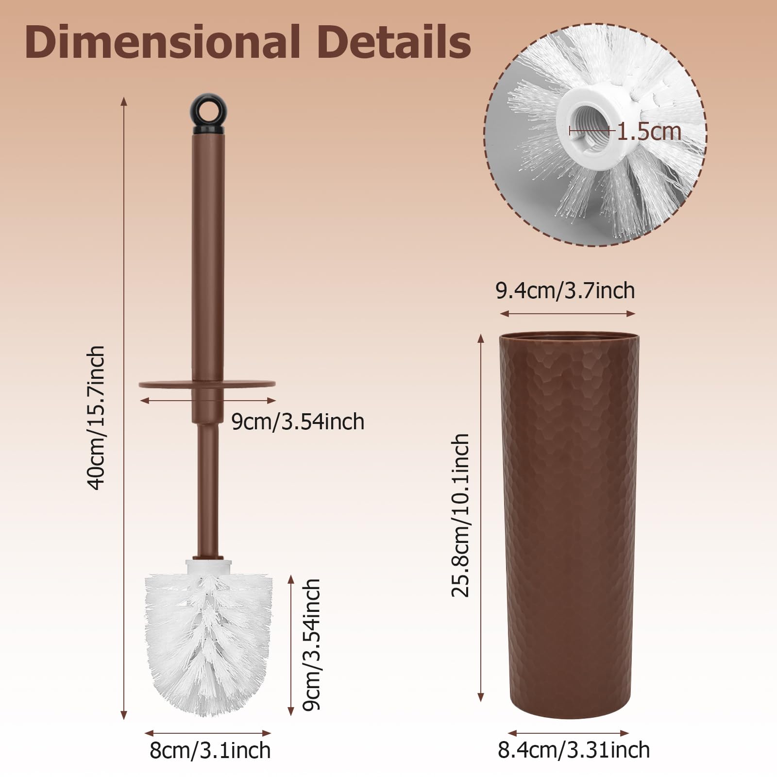Toilet Brush, 2 Pack Toilet Brushes & Holders Sets with Plastic Handle & Soft Flexible Bristles, 4 Toilet Brush Heads for Bathroom Toilet-Ergonomic