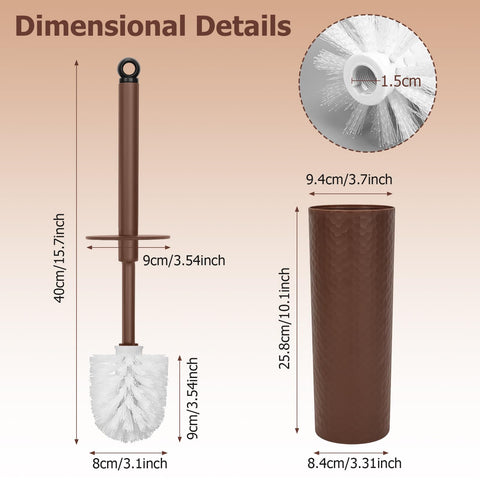 Toilet Brush, 2 Pack Toilet Brushes & Holders Sets with Plastic Handle & Soft Flexible Bristles, 4 Toilet Brush Heads for Bathroom Toilet-Ergonomic