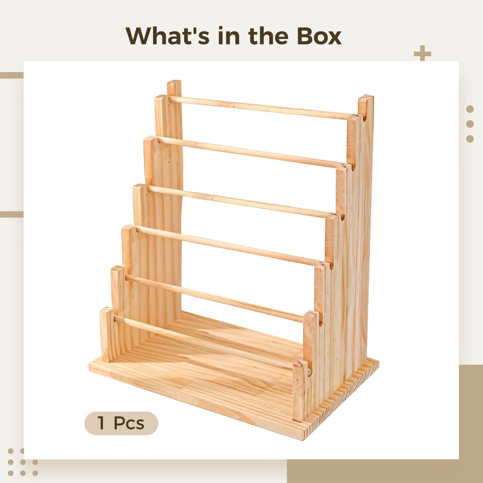 6-Layer Wooden Bracelet Display Stand, Adjustable, Detachable, Strong Weight Capacity, Jewelry Storage for Necklaces, Bracelets, Earrings