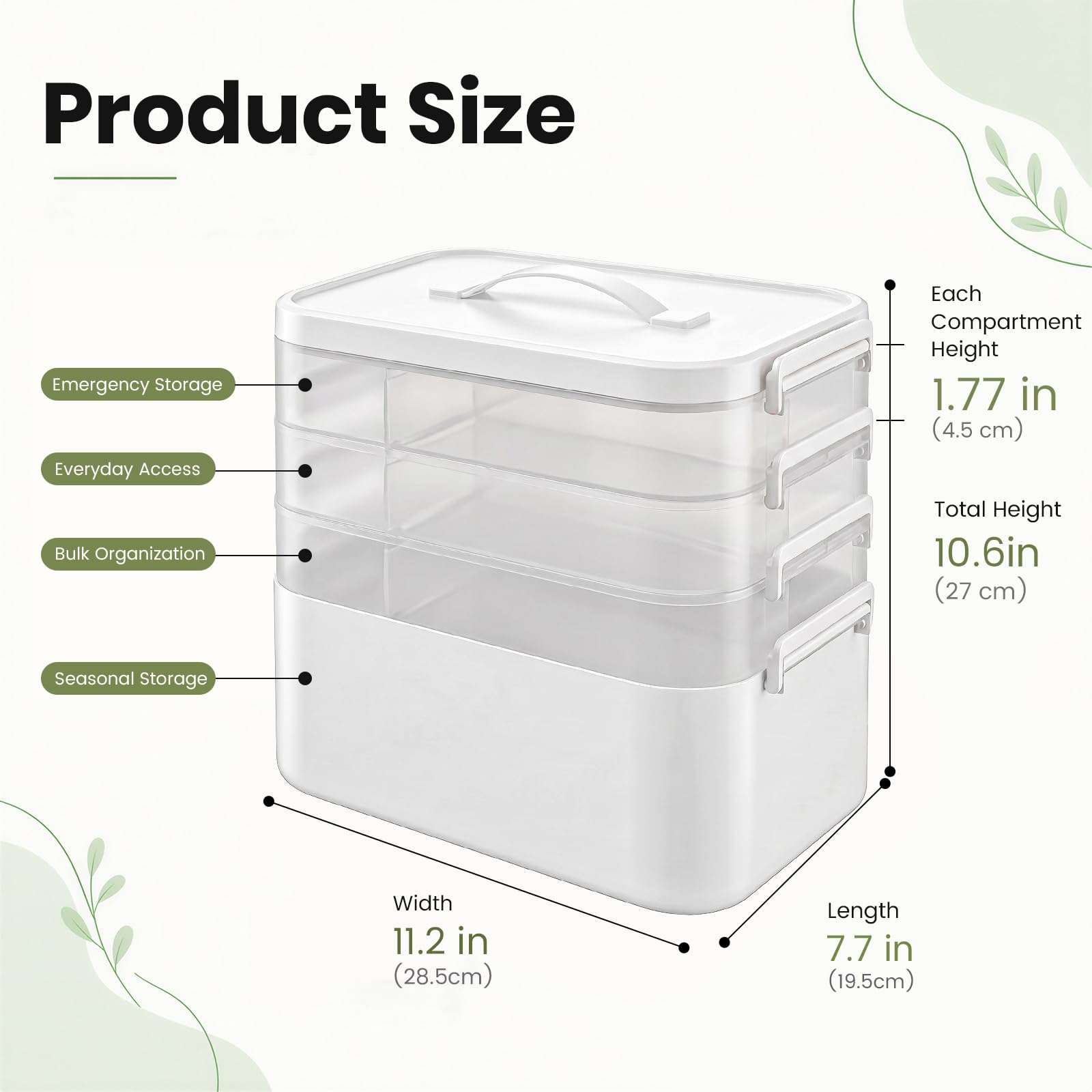 Stidyzo Medicine Storage Box, 4-layer Stackable Storage Box