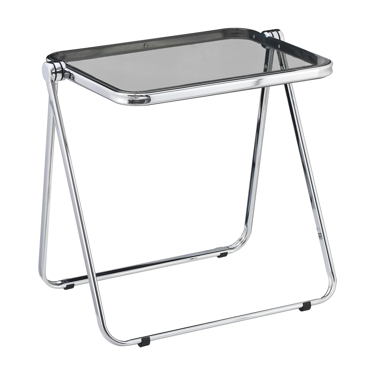 KAIHAOWIN Folding TV Tray Table Clear Acrylic Foldable Table No Assembly Required Tiny Desk for Home Office Side Table Small Computer Desk for Small