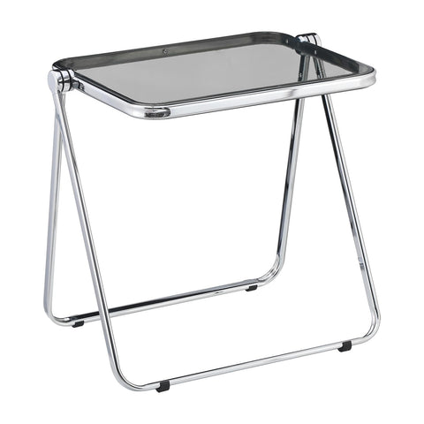 KAIHAOWIN Folding TV Tray Table Clear Acrylic Foldable Table No Assembly Required Tiny Desk for Home Office Side Table Small Computer Desk for Small